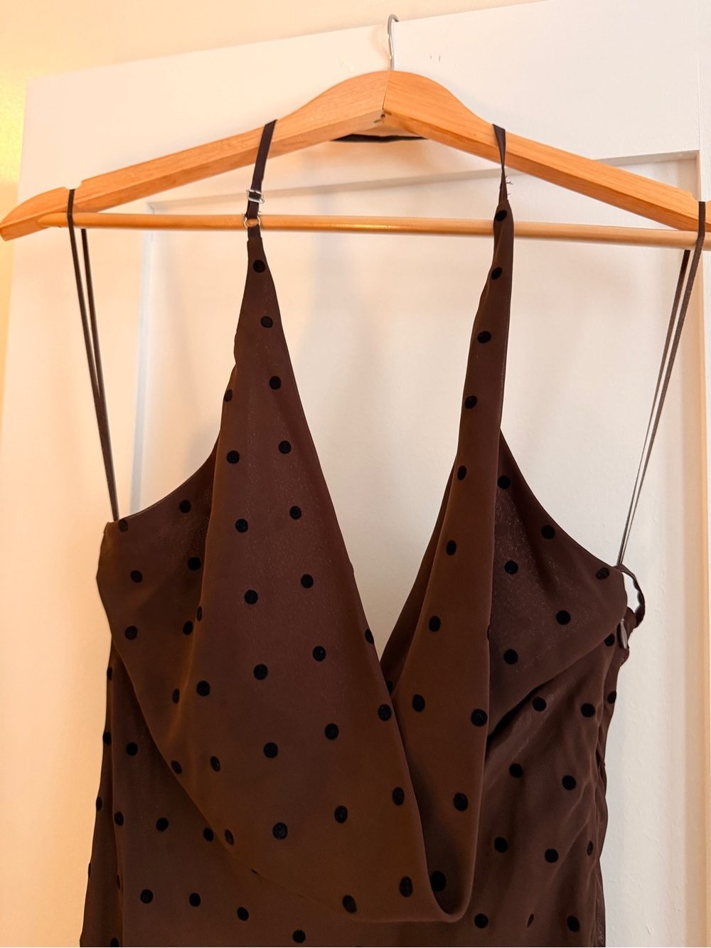 Zara Brown Polka Dot Halter Maxi Dress - Picture 5 of 5